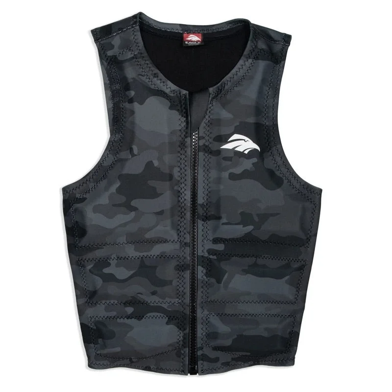 men's zippered waistcoats -Men's Eagle Camo Vest