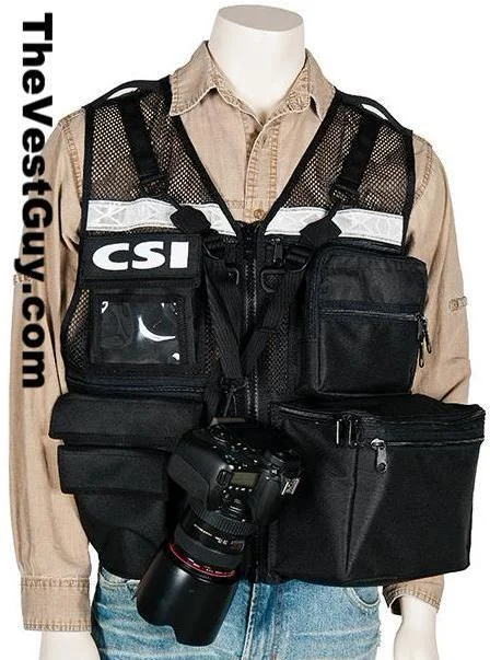 men's wool-blend vests -Black Mesh CSI Vest