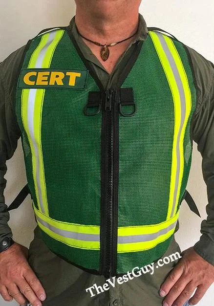 elegant vest jackets for men -Basic CERT Vest Zipper with Reflective