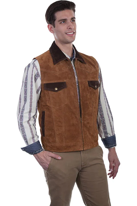 men's formal vests -Men's Scully Conceal Carry Leather Vest #621-125