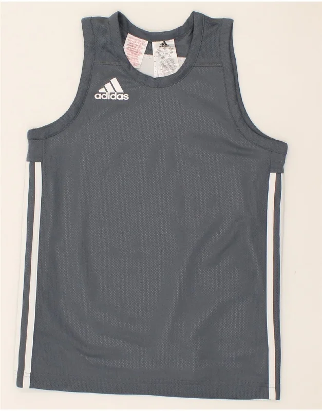 stylish formal vests for men -men's oversized sweatshirts for layering -ADIDAS Boys Vest Top 11-12 Years Grey Polyester