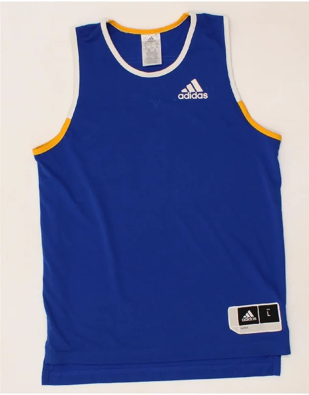 men's fleece vests -hoodie jackets for men -ADIDAS Boys Vest Top 13-14 Years  Navy Blue