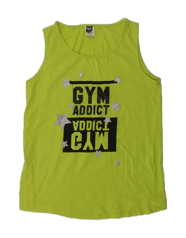 men's formal sleeveless vests -light hoodies for men -ARENA Girls Graphic Vest Top 11-12 Years Yellow