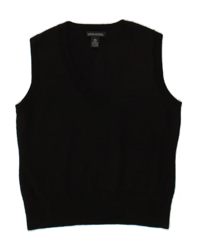 men's reversible vests -men's sweatshirts with designs -BANANA REPUBLIC Girls Vest Tank Top 15-16 Years Large Black Merino Wool