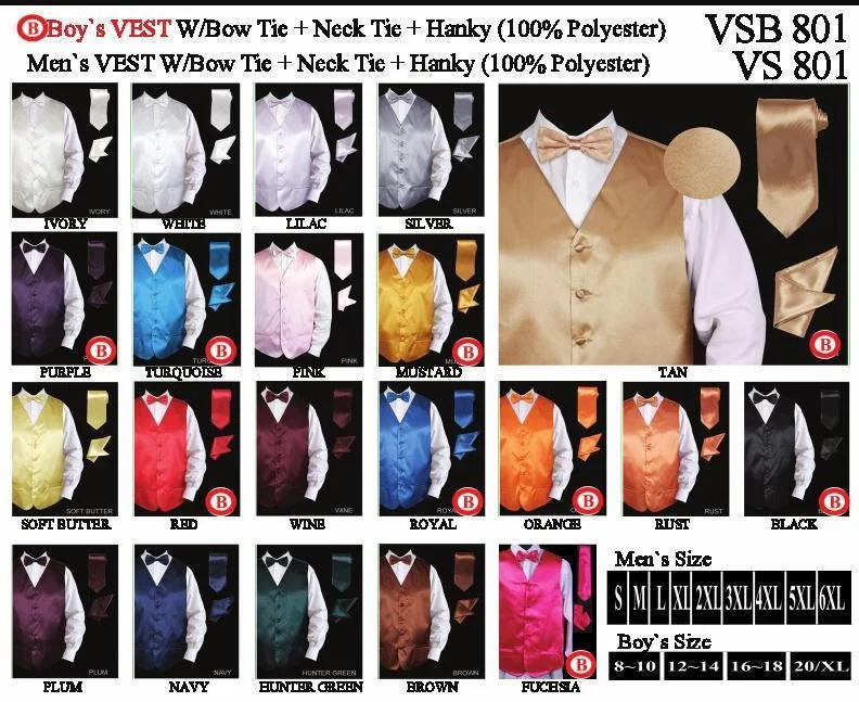 men's winter vests -custom hoodies for men -Boys Satin Vest with Tie, Bow Tie, and Hanky