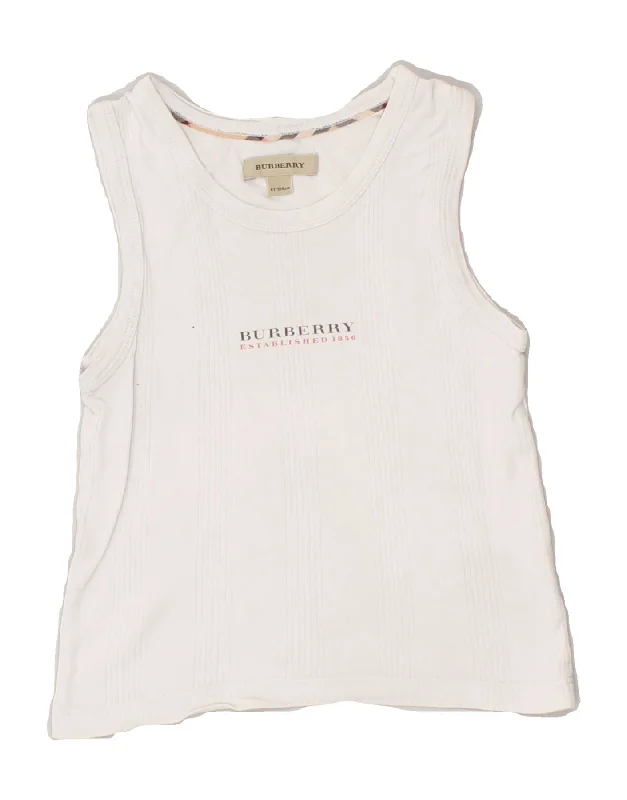 high-quality vests for men -men's comfortable sweatshirts -BURBERRY Girls Graphic Vest Top 3-4 Years White