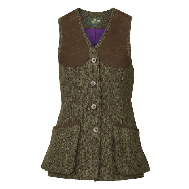 men's checkered waistcoats -Laksen Lady's Dora Herringbone Tweed Beauly Shooting Vest