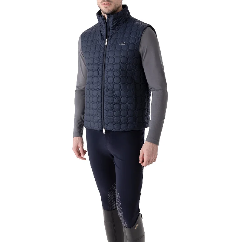 sleek vests for men -Equiline Men's ErceV Octagon Quilted Vest