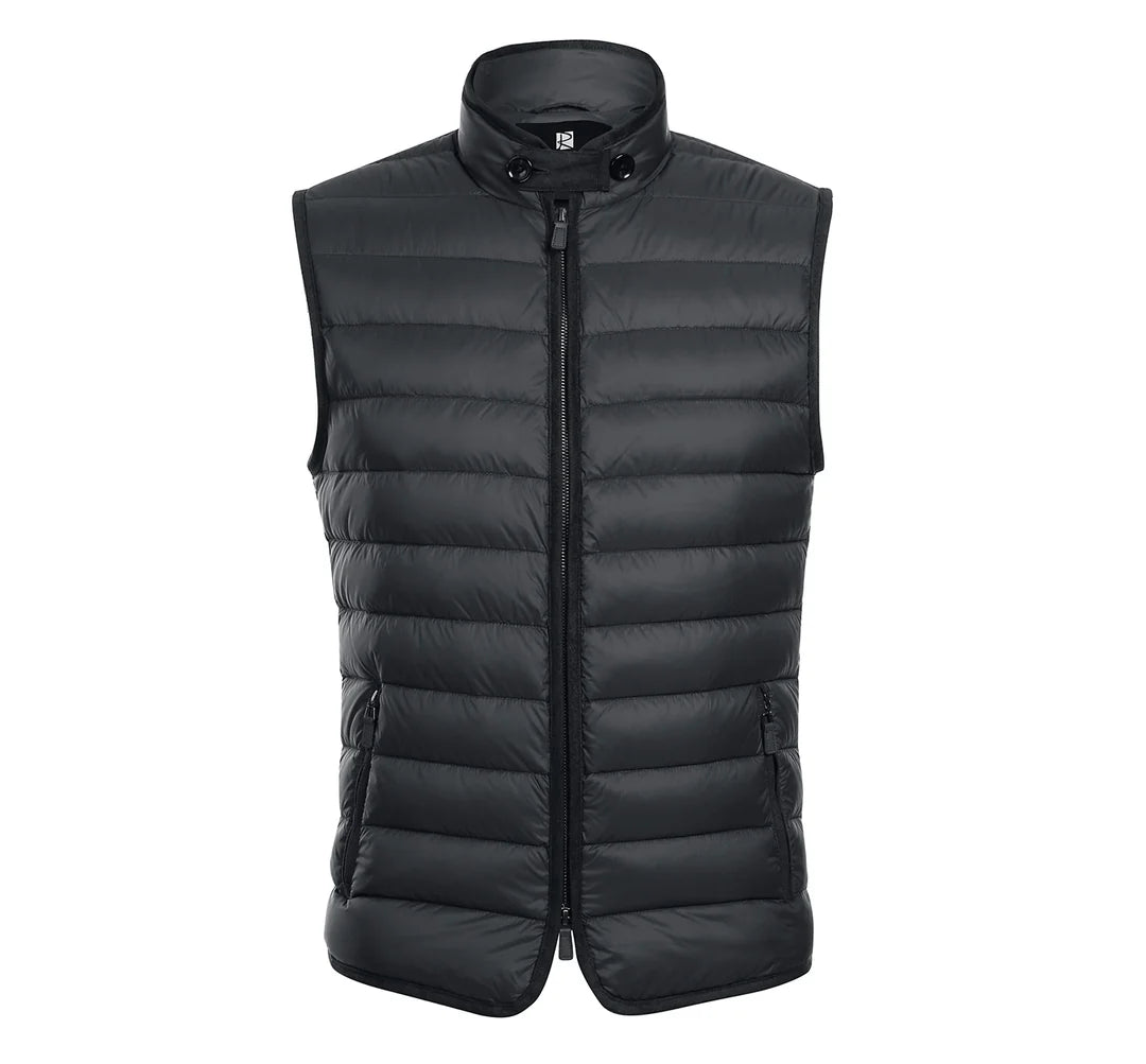 button-down vests for men -Jonathan Down Vest - Black