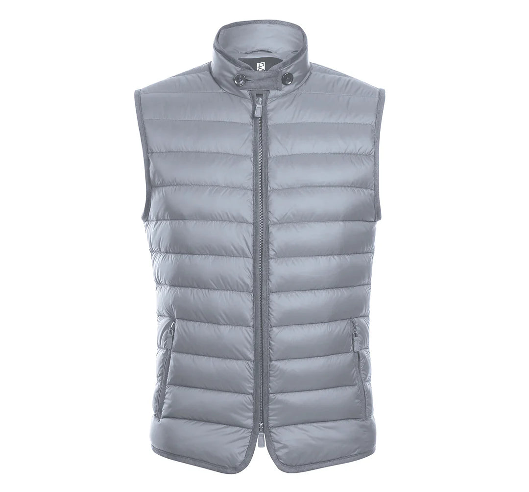 leather vests for men -Jonathan Down Vest - Grey