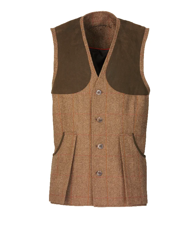 men's zippered vest jackets -Laksen Men's Balfour Tweed Shooting Vest