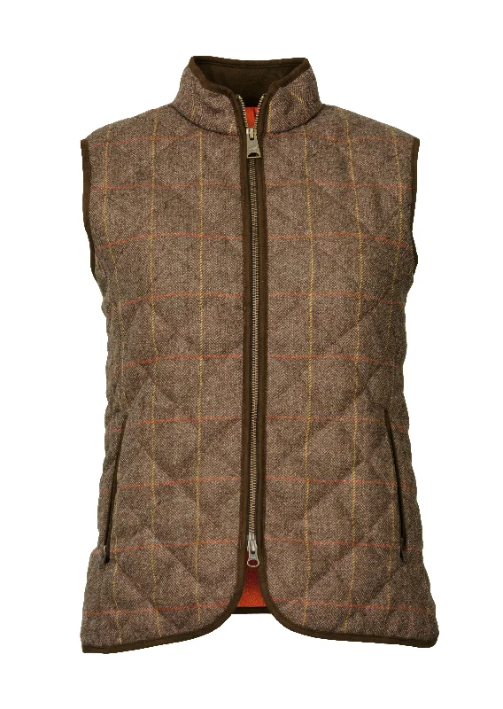 casual outdoor vests for men -Laksen Lady's Blair Tweed Quilted Vest