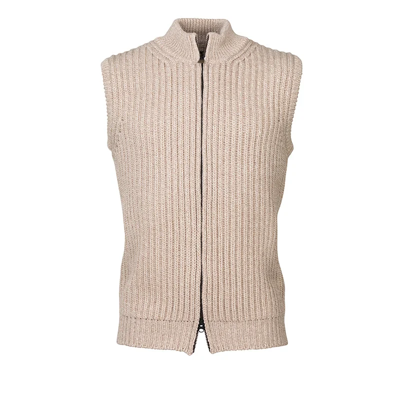 sleek vests for men -Laksen Men's Dunbar Bodywarmer Lambswool Knitwear Vest