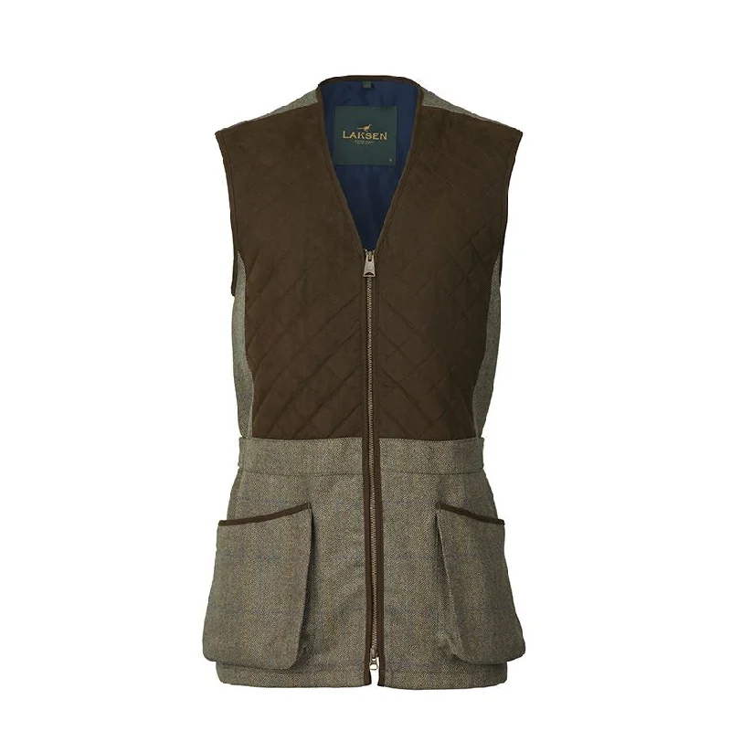 men's zip-up vests -Laksen Men's Laird Tweed Glenogil Zip Shooting Vest