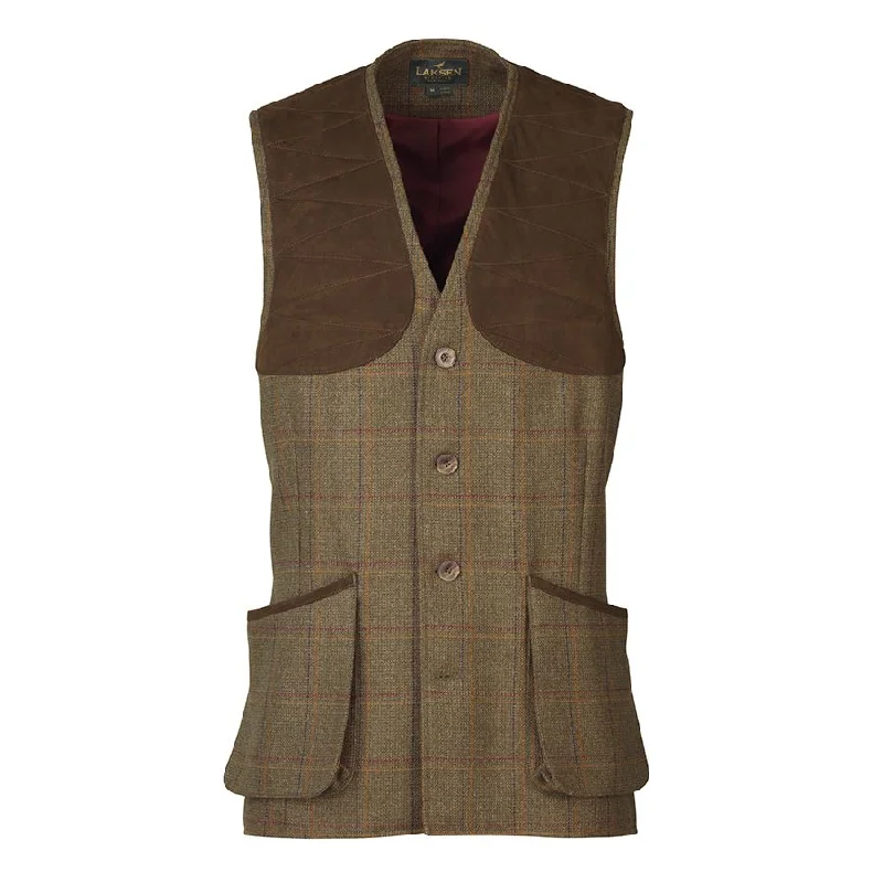 fitted waistcoats for men -Laksen Men's Woolston Tweed Leith Shooting Vest