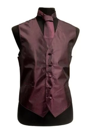 men's vest jackets -Men's Eggplant Vest with Neck Tie, Bow Tie, Hanky