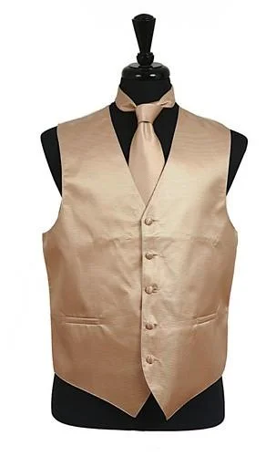 wool waistcoats for men -Men's Ivory Satin Vest with Neck Tie