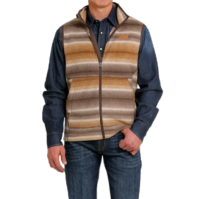 men's formal vest jackets -Men's Cinch Fleece Vest #MWV1585001BRN