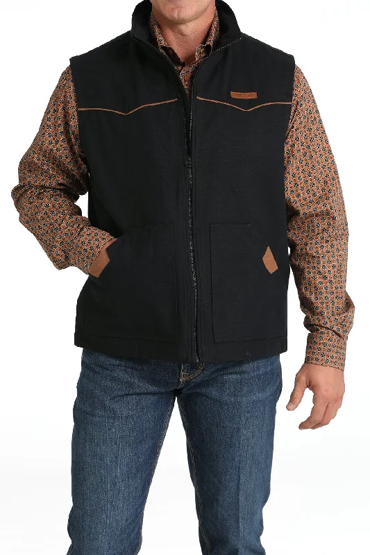 men's plaid vests -Men's Cinch Canvas Vest #MWV1908001