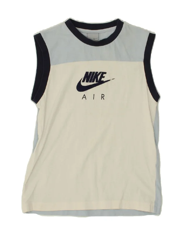 men's formal vest jackets -seasonal hoodies for men -NIKE Boys Graphic Vest Top 11-12 Years Medium Blue Colourblock