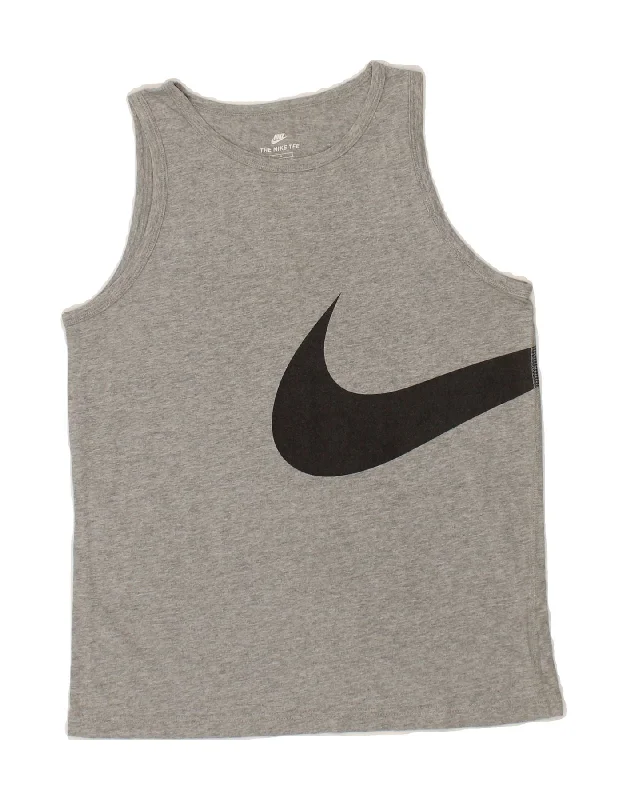 smart casual vests for men -athletic-inspired sweatshirts for men -NIKE Boys Graphic Vest Top 12-13 Years Large Grey