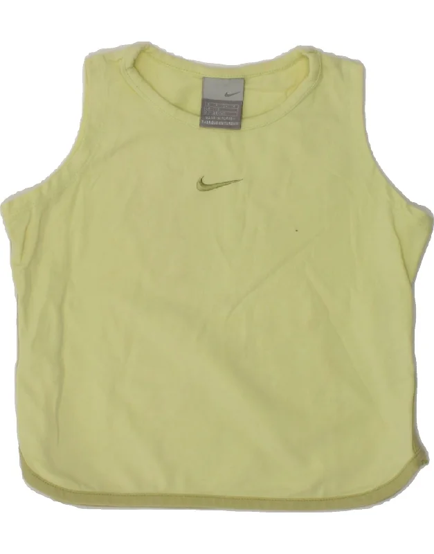 fitted waistcoats for men -modern hoodies for men -NIKE Girls Graphic Vest Top 7-8 Years Small Green