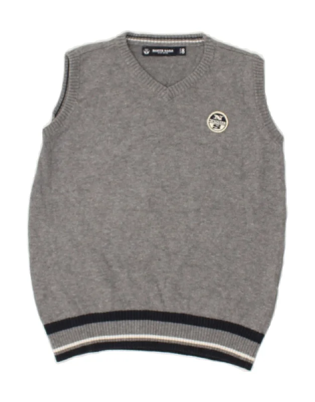 men's vest for evening wear -men's fleece-lined sweatshirts -NORTH SAILS Boys Vest Tank Top 7-8 Years Grey Cotton