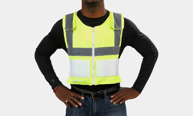 fitted waistcoats for men -High-Visibility Cooling Vest with Set of 8 Cool Packs - Maintains 59 Degrees for up to 2.5 Hours