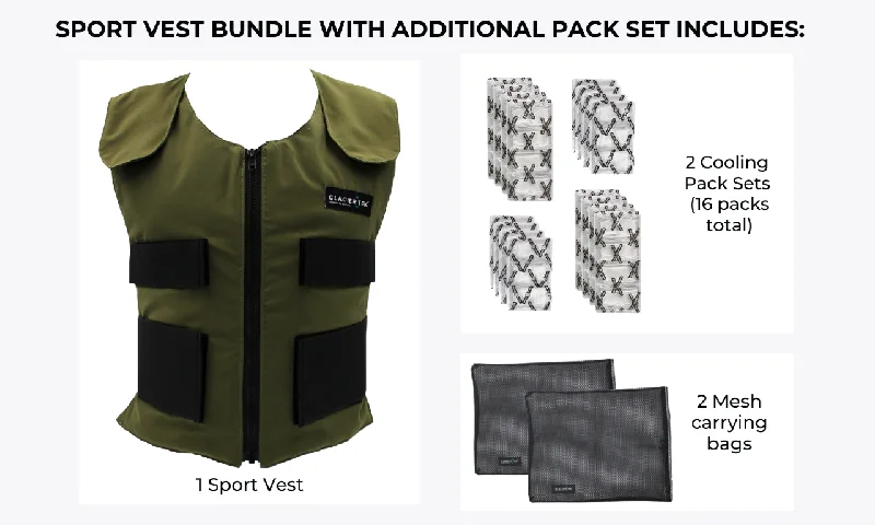 men's long waistcoats -Sports Cooling Vest - Bundle Set, Includes Two Sets of 8 Cool Packs