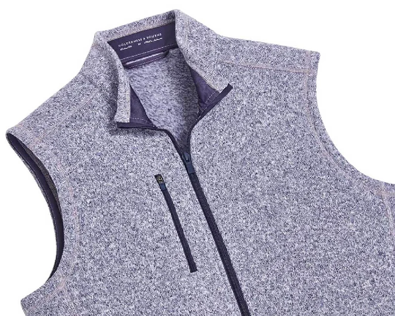 men's fashionable vests -The Ashby Vest: Heathered Navy