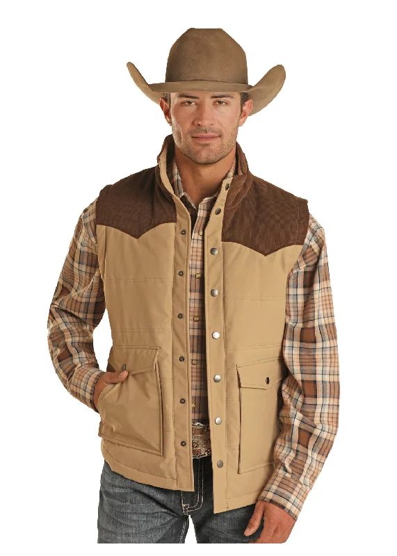 button-down vests for men -Men’s Rock & Roll Cowboy Vest #VM98C01948