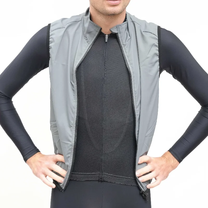 men's formal sleeveless vests -Wind Vest Gray