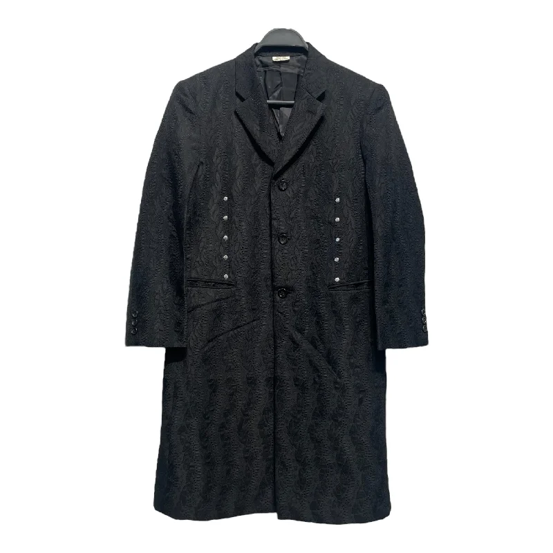 men's motorcycle jackets -COMME des GARCONS HOMME PLUS/Jacket/S/Black/Wool/All Over Print/PR-J009/PR-J009