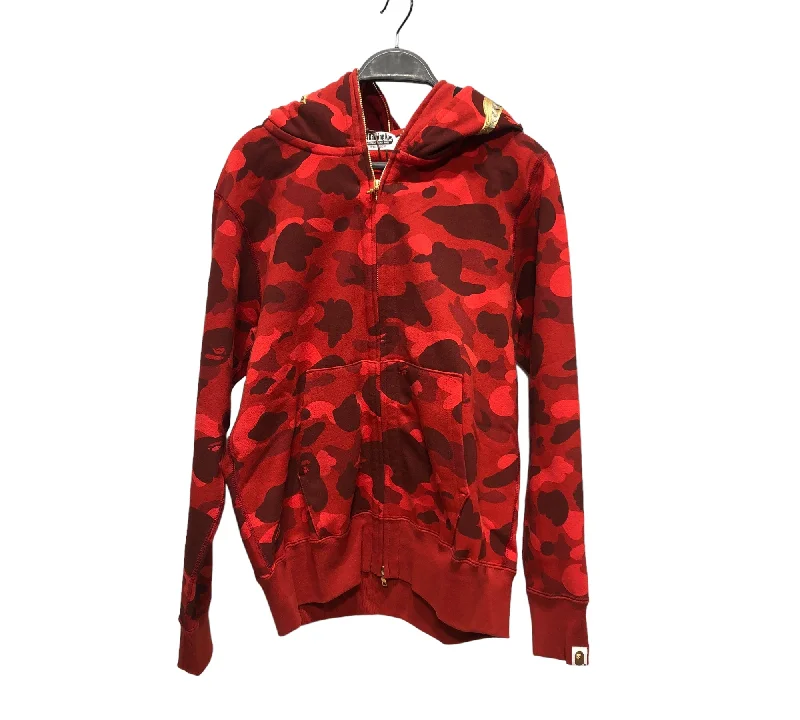 men's fleece-lined jackets -BAPE/Jacket/S/Cotton/RED/Camouflage/SHARK ANNIV GOLD