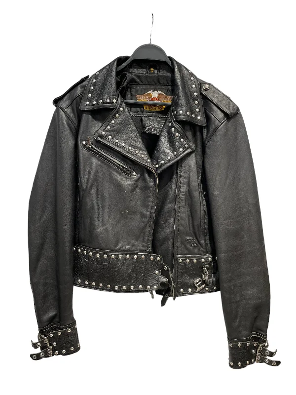 men's trench coats for winter -HARLEY DAVIDSON/Leather Jkt/Leather/BLK/harley moto jacket