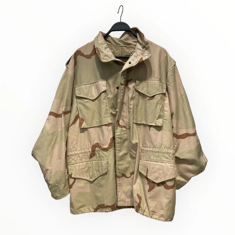 men's trench coats for rain -MILITARY/Jacket/L/Cotton/KHK/Camouflage/