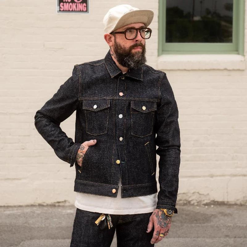 military-inspired jackets for men -Schaeffer's Garment Hotel 16oz Denim Jacket Rope Indigo