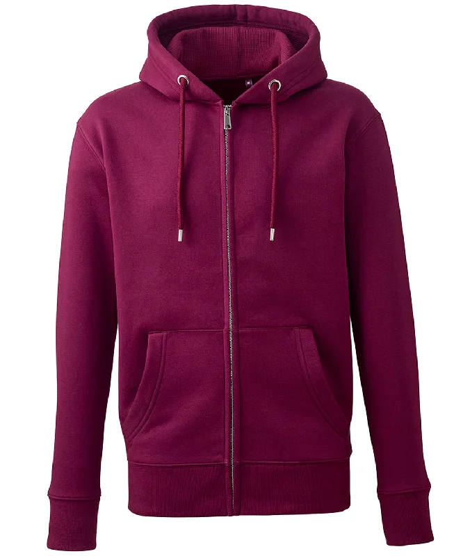 comfortable hoodies for men -Burgundy - Men's Anthem full-zip hoodie