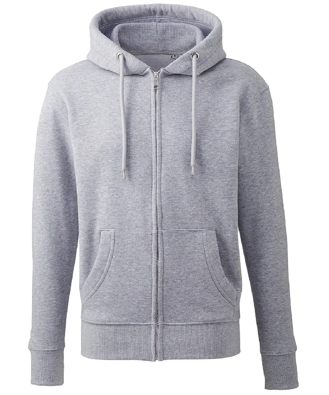 casual hoodies for men -Grey Marl - Men's Anthem full-zip hoodie