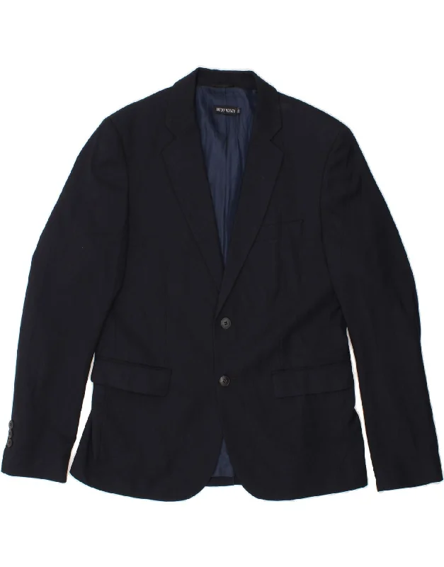 men's winter coats and jackets -ANTONY MORATO Mens 2 Button Blazer Jacket IT 54 2XL Navy Blue