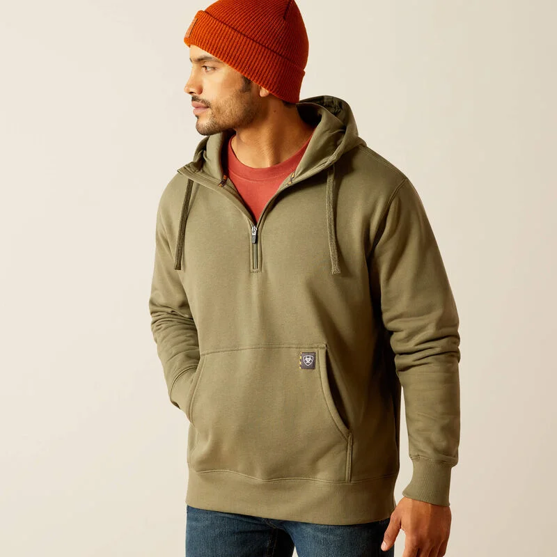 Men's Rebar Workman 1/4 Zip Hoodie - Deep Lichen