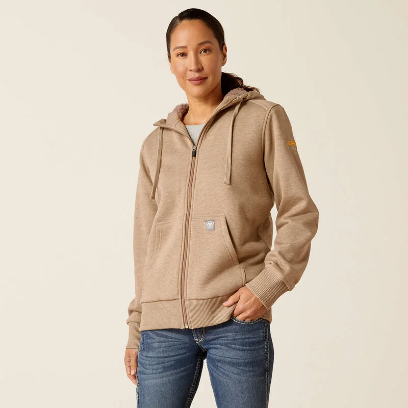 Women's Rebar All-Weather Sherpa Full Zip Hoodie - Oatmeal Heather