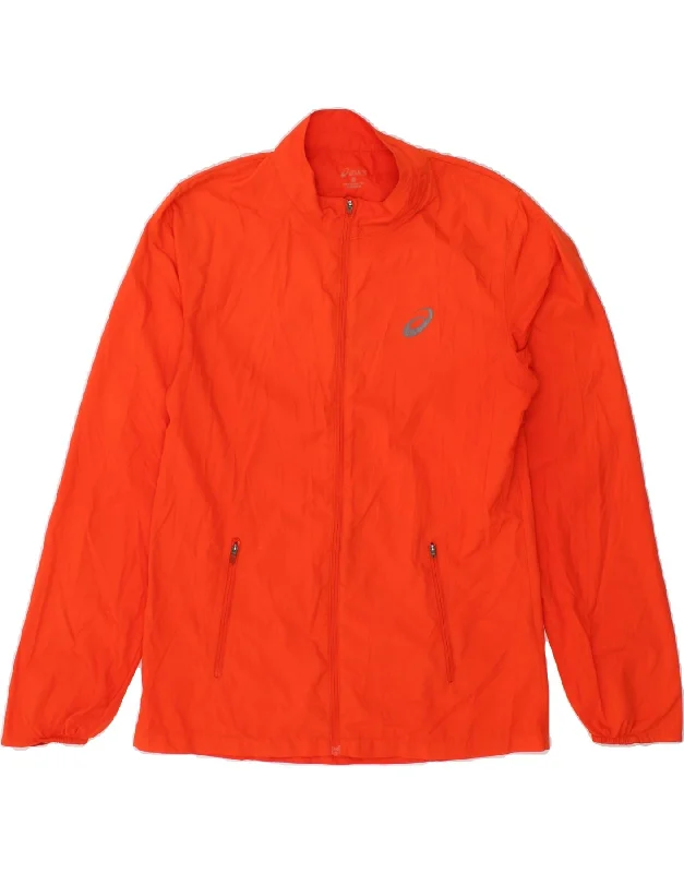 men's hooded bomber jackets -men's hoodies for layering -ASICS Mens Rain Jacket UK 36 Small Orange