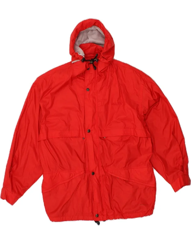 men's leather bomber jackets -BAILO Mens Hooded Rain Jacket UK 40 Large Red Polyamide