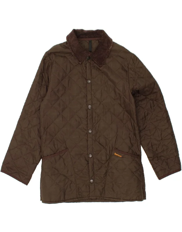 men's outdoor waterproof jackets -BARBOUR Mens LIDDESDALE Quilted Jacket UK 34 XS Brown Nylon