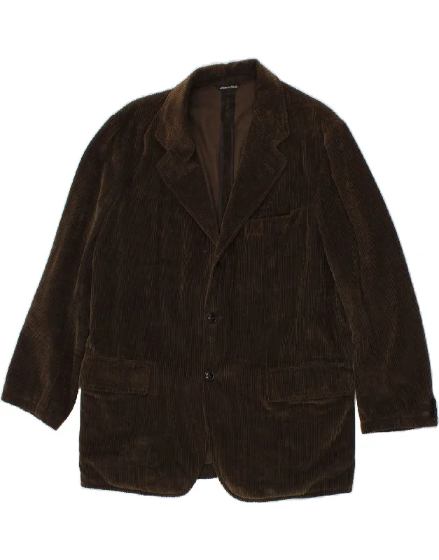 denim jackets for men -C.P. COMPANY Mens 3 Button Corduroy Blazer Jacket IT 48 Medium Brown