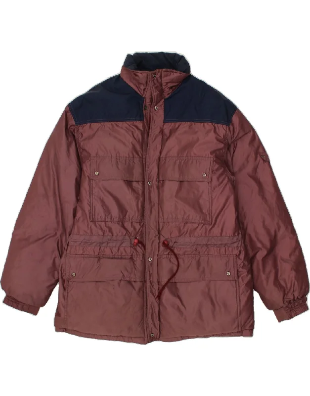 men's lightweight outdoor jackets -CARRERA Mens Windbreaker Jacket UK 40 Large Burgundy Colourblock Polyamide