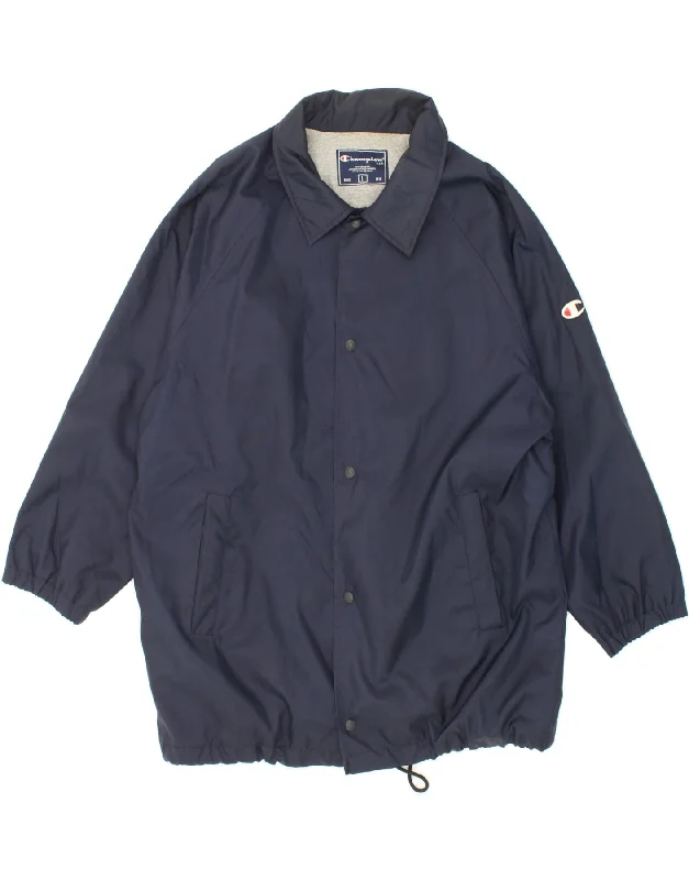 men's outdoor jackets -CHAMPION Mens Rain Jacket UK 40 Large Navy Blue Polyamide