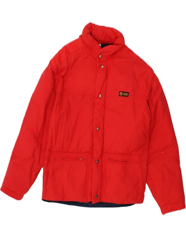 men's fleece-lined jackets -CIESSE PIUMINI Mens Hooded Padded Jacket UK 38 Medium Red Polyamide