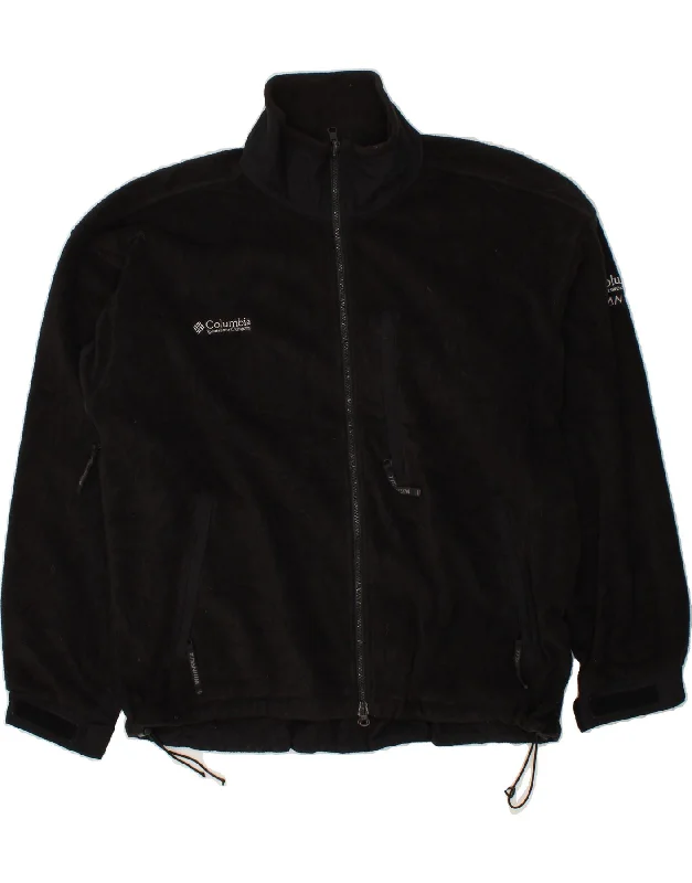 men's rain jackets -hoodies for men with pockets -COLUMBIA Mens Fleece Jacket UK 42 XL Black Polyester